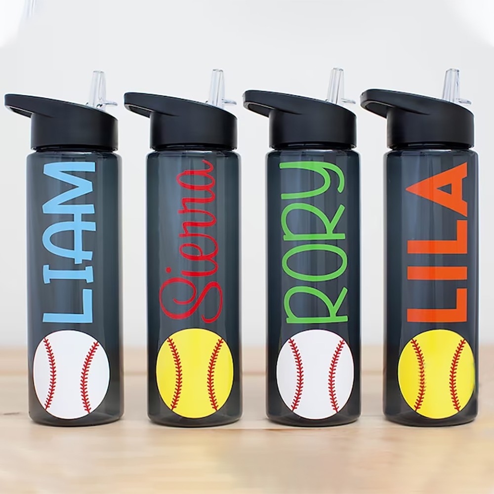 Softball Baseball Water Bottle with Name