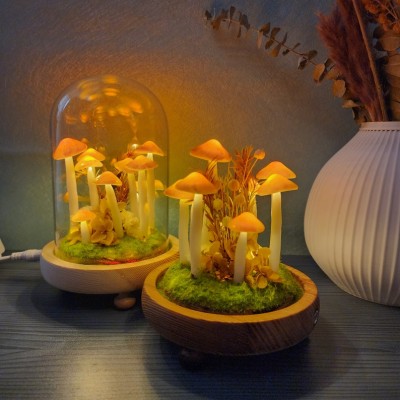 Handmade Orange Mushroom Night Light Christmas Gift