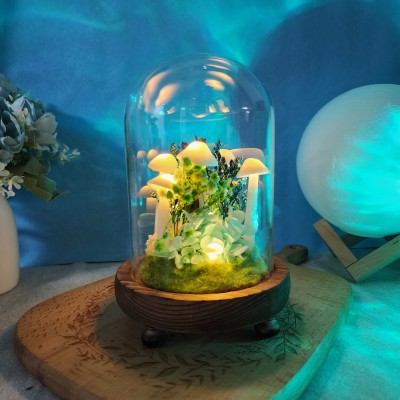 Handmade Natural Dried Flower Mushroom Lamp Christmas Gift
