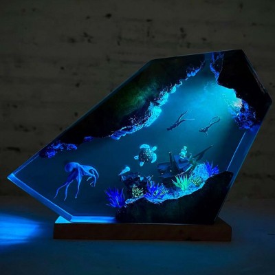 Hot Sale!! Octopus and Diver Resin Night Light