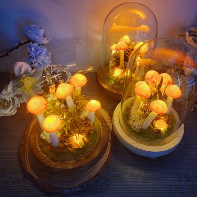 Handmade Orange Mushroom Lamp Mushroom Forest Series Christmas Gift