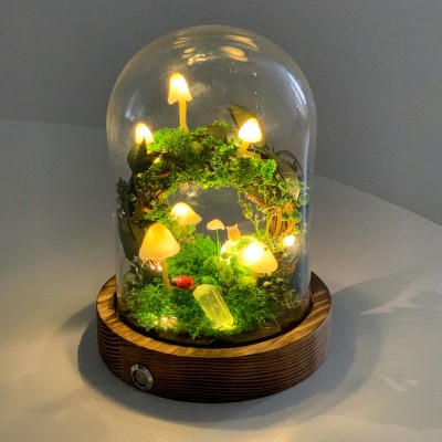 Handmade Mushroom Night Light Cute Totoro & Crystal Christmas Gift