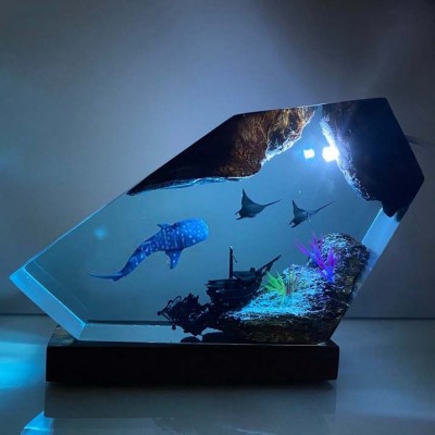 Whale Shark and Rays Resin Night Light