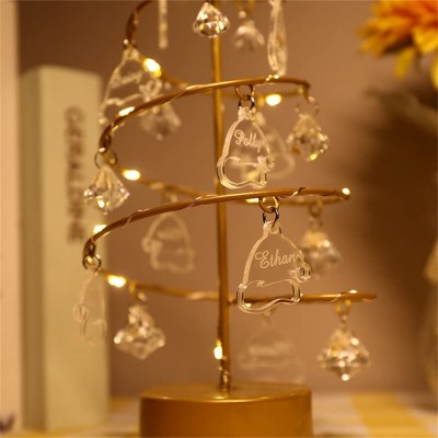 Customized Name LED Christmas Metal Tree Lights Christmas Decorations