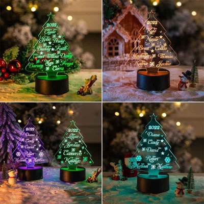 Personalized Name Christmas Tree Night Lights